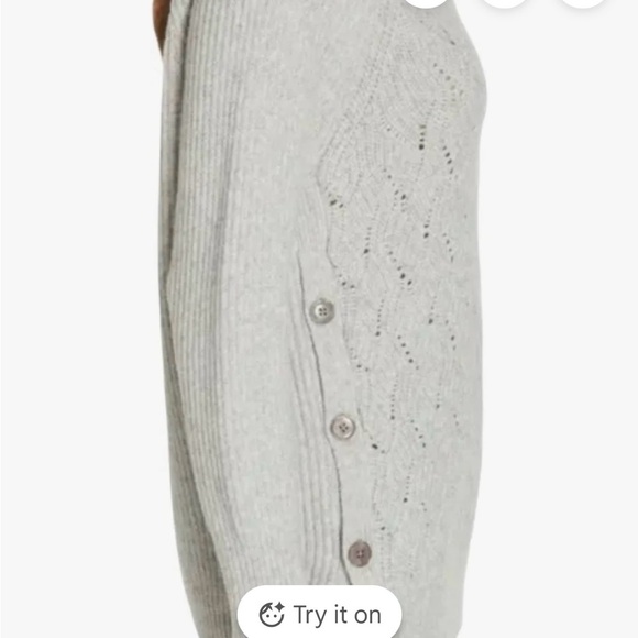 Rebecca Taylor Light Gray Cable-Knit Sweater XS - Picture 4 of 7